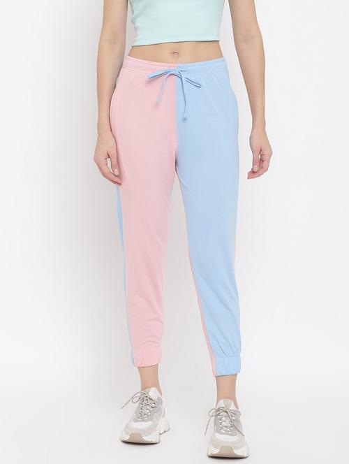 women color blocked mid rise track pant - 21762220 - Standard Image - 0