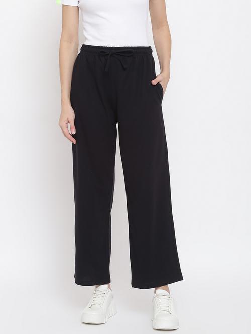 women solid mid rise track pant - 21762221 - Standard Image - 0