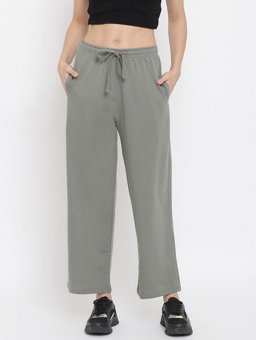 women solid mid rise track pant - 21762224 -  Standard Image - 0