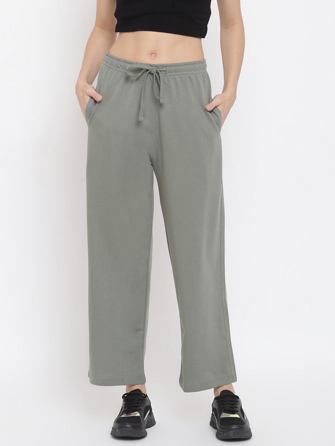 women solid mid rise track pant - 21762224 -  Zoom Image - 0