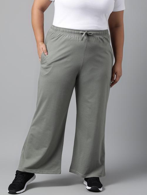 women plus size solid mid rise track pant - 21762232 - Standard Image - 0