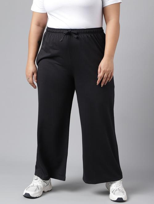 women plus size solid mid rise track pant - 21762234 -  Standard Image - 0