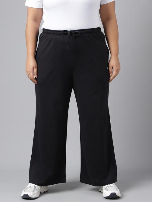 women plus size solid mid rise track pant - 21762235 -  Standard Image - 0