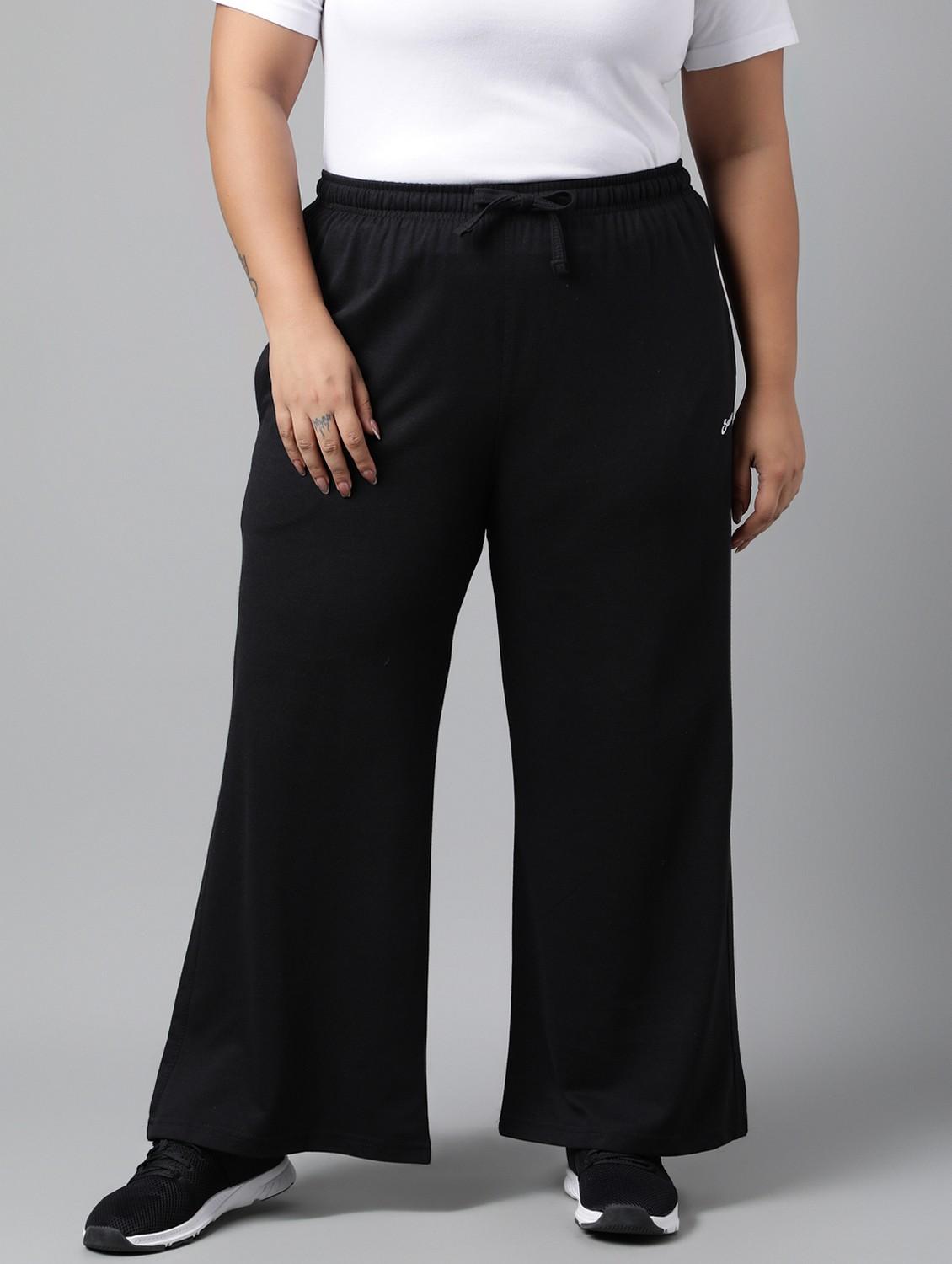 women plus size solid mid rise track pant - 21762239 -  Zoom Image - 0