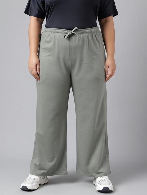 women plus size solid mid rise track pant - 21762240 -  Standard Image - 0