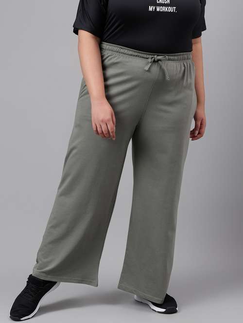 women plus size solid mid rise track pant - 21762241 - Standard Image - 0