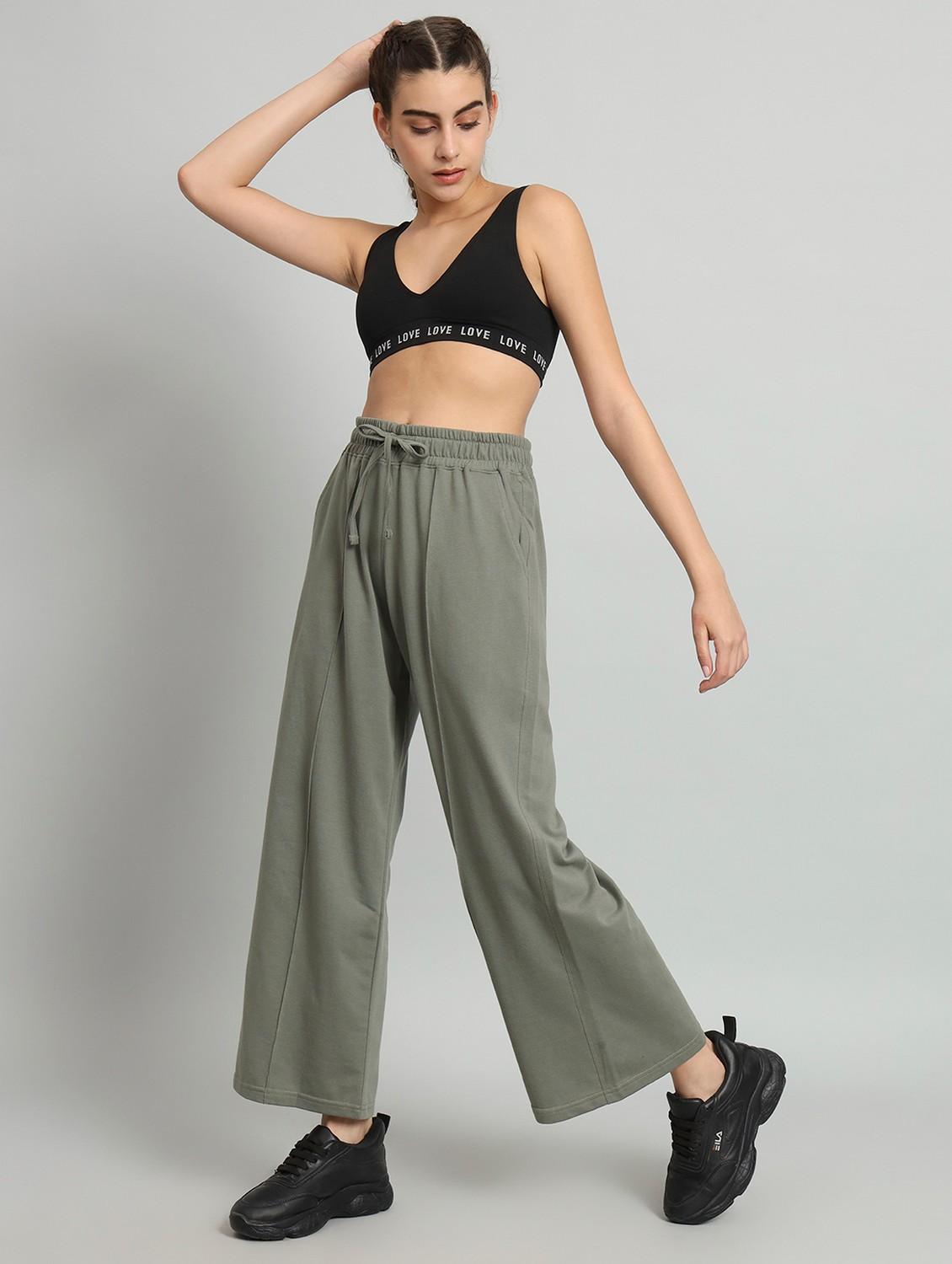 women solid mid rise track pant - 21762250 - Standard Image - 3