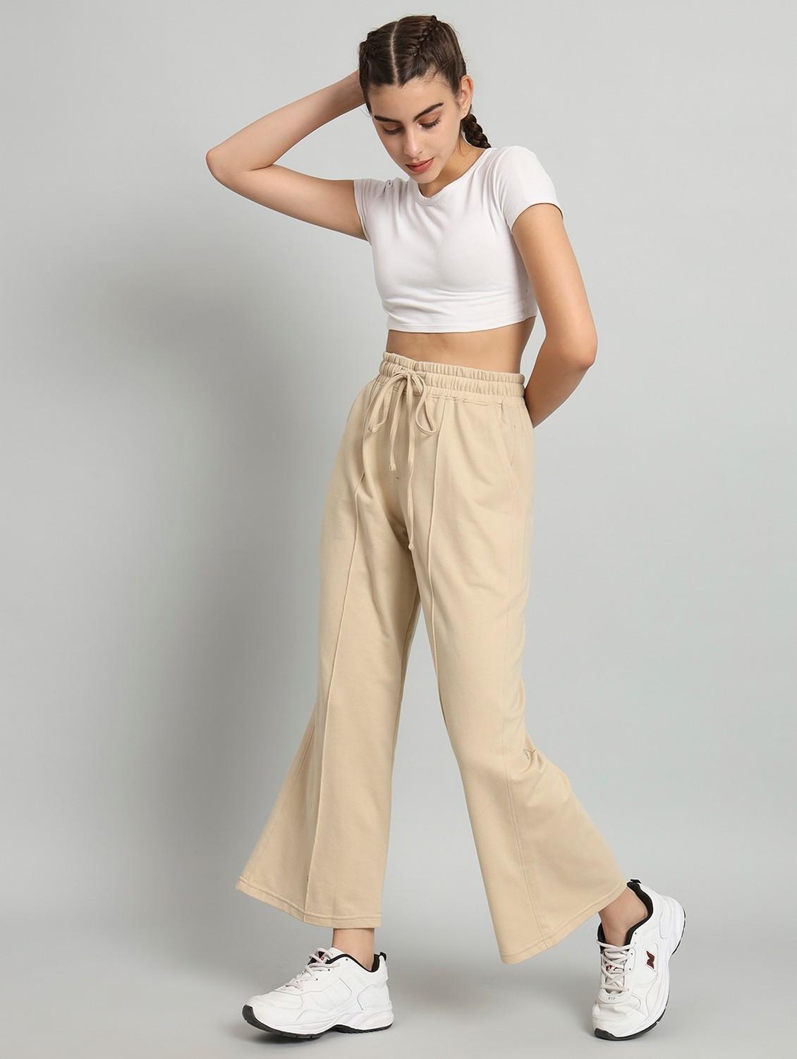 women solid mid rise track pant - 21762251 - Standard Image - 3