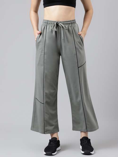 women solid mid rise track pant - 21762257 - Standard Image - 0