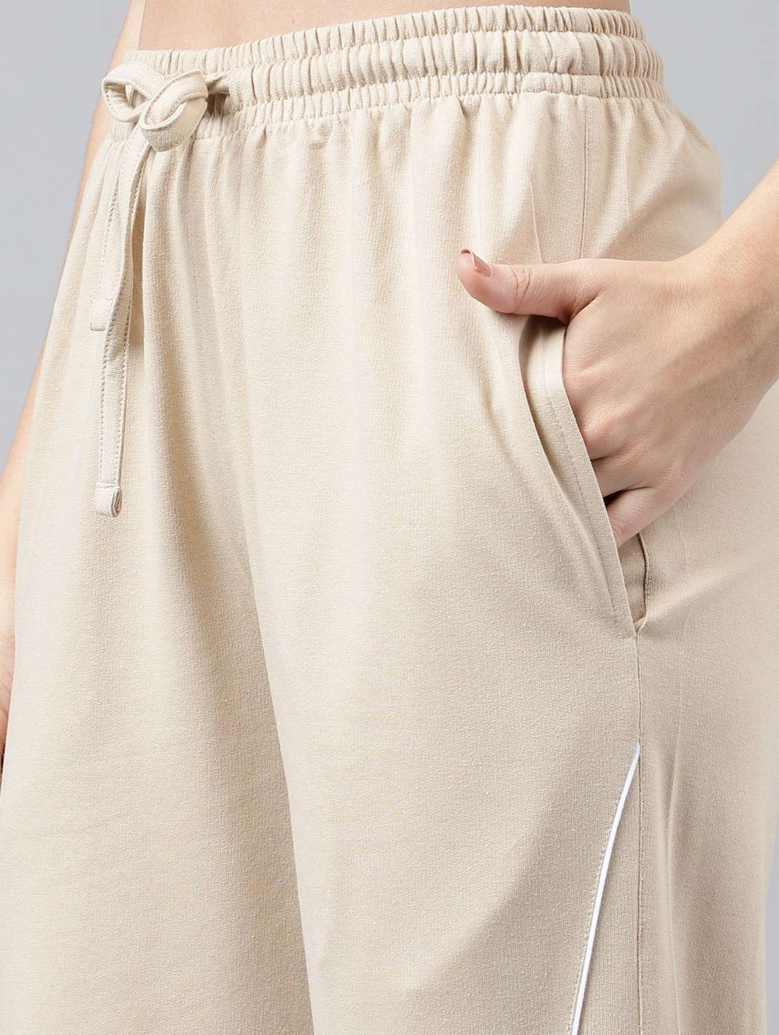 women solid mid rise track pant - 21762261 - Standard Image - 5