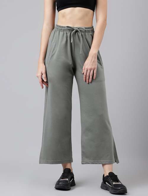 women solid mid rise track pant - 21762264 -  Standard Image - 0
