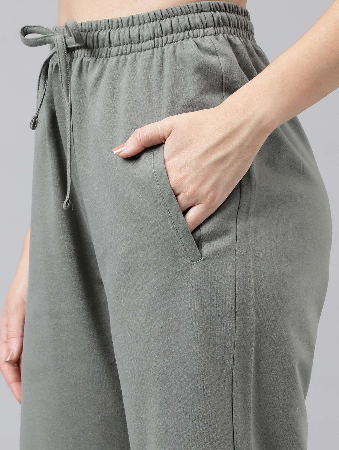 women solid mid rise track pant - 21762264 -  Standard Image - 5