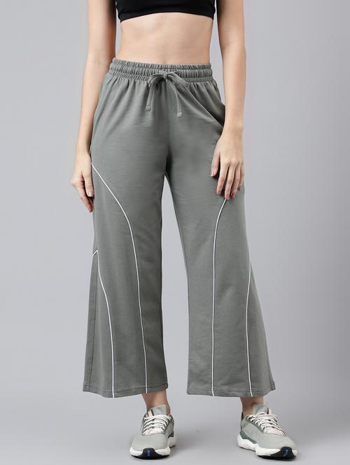 women solid mid rise track pant - 21762270 - Standard Image - 0