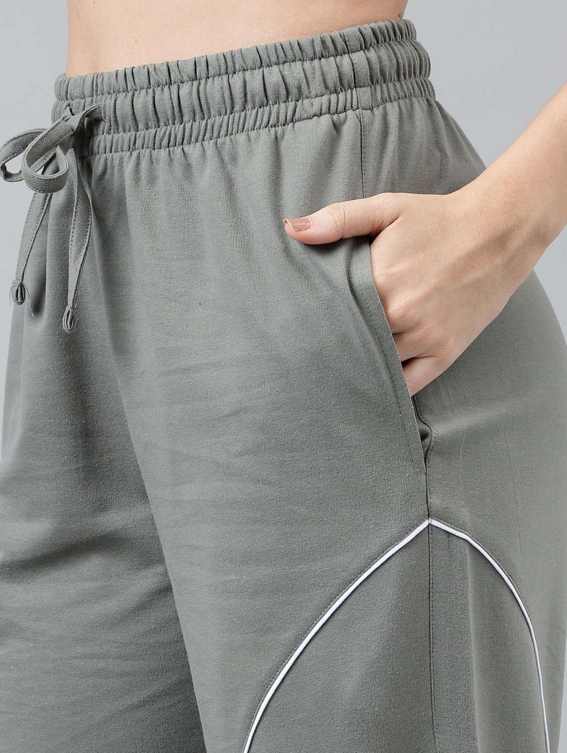 women solid mid rise track pant - 21762270 - Standard Image - 5