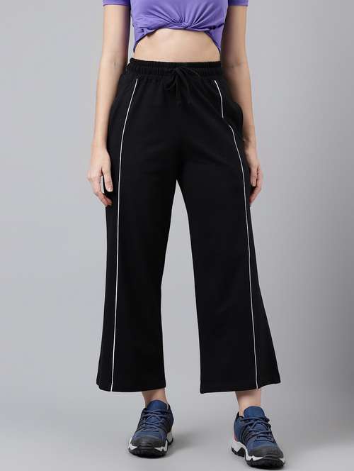 women solid mid rise track pant - 21762274 - Standard Image - 0