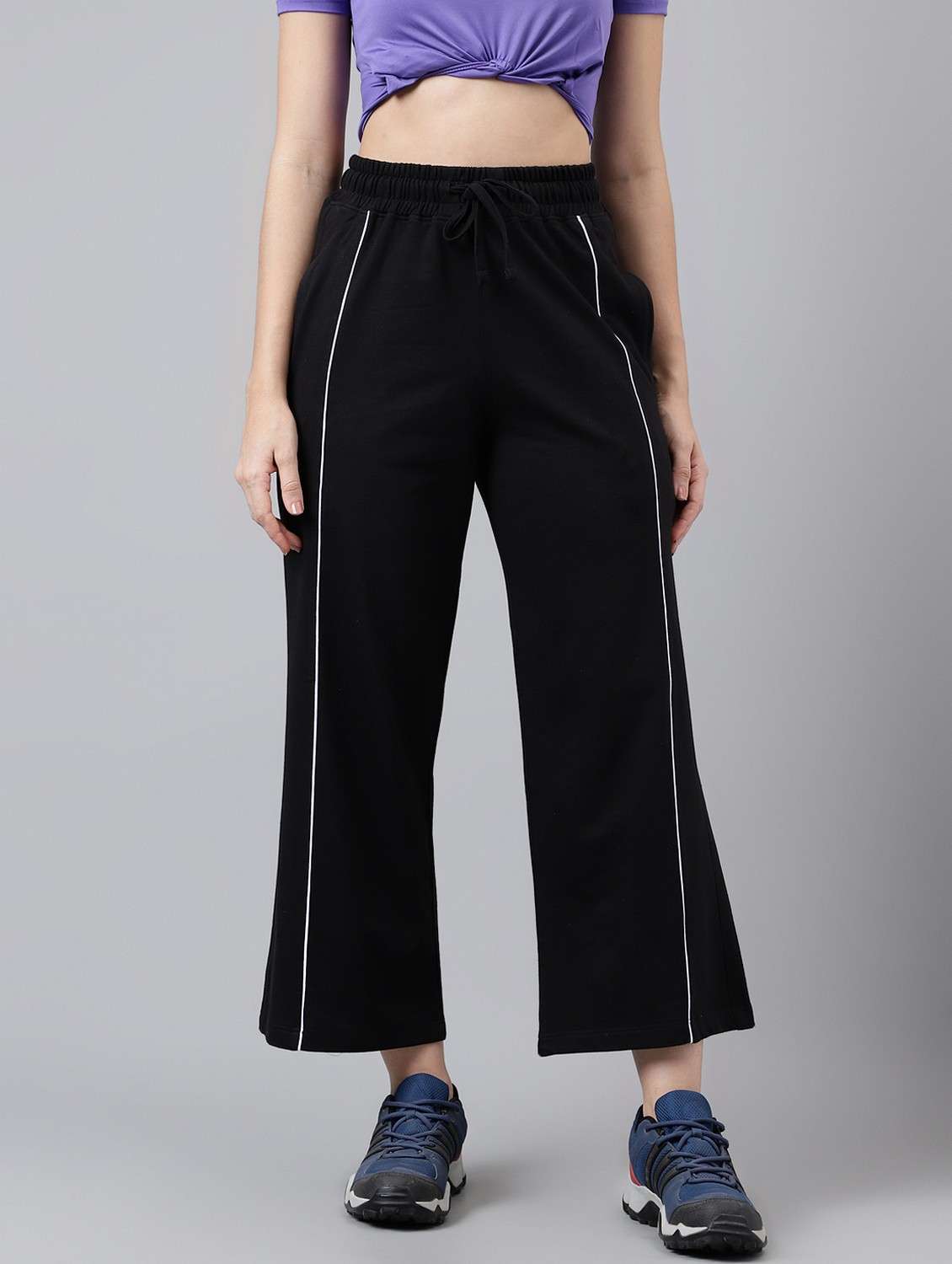 women solid mid rise track pant - 21762274 - Zoom Image - 0