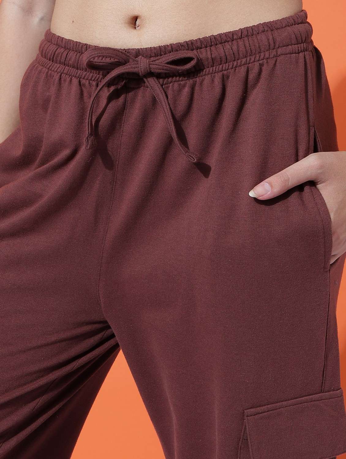 women solid mid rise cargo - 21762289 -  Standard Image - 5