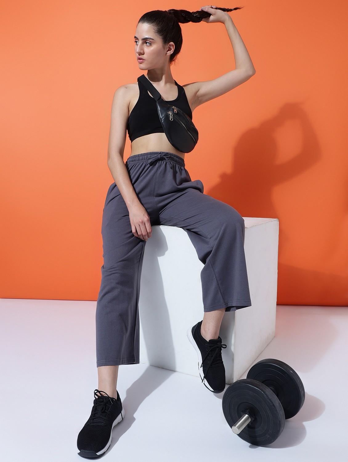 women solid mid rise track pant - 21762290 - Standard Image - 3