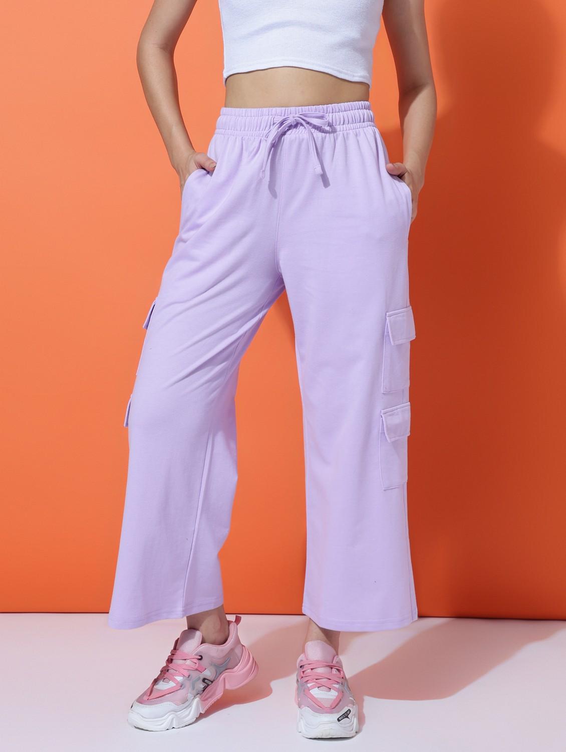 women solid mid rise cargo