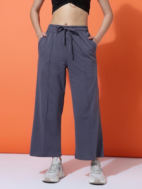 women solid mid rise track pant - 21762301 -  Standard Image - 0