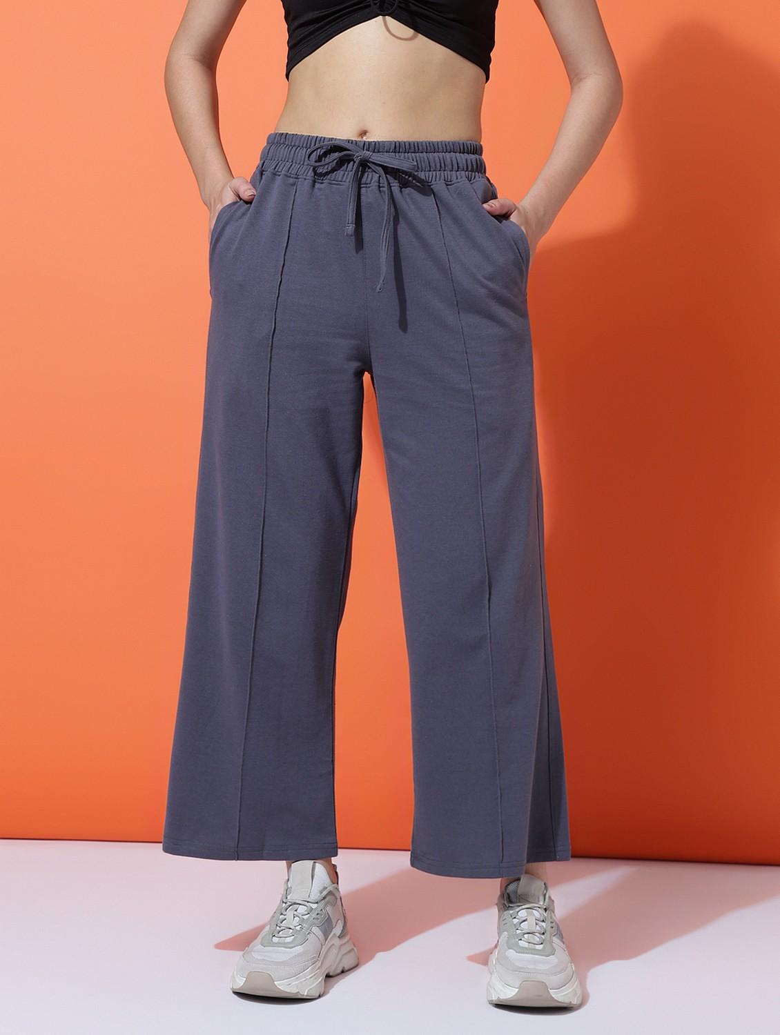 women solid mid rise track pant - 21762301 -  Zoom Image - 0