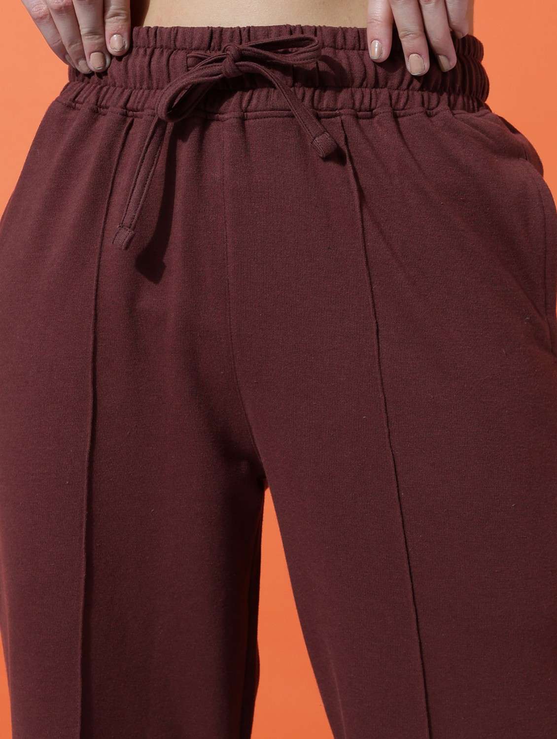 women solid mid rise track pant - 21762302 -  Standard Image - 5