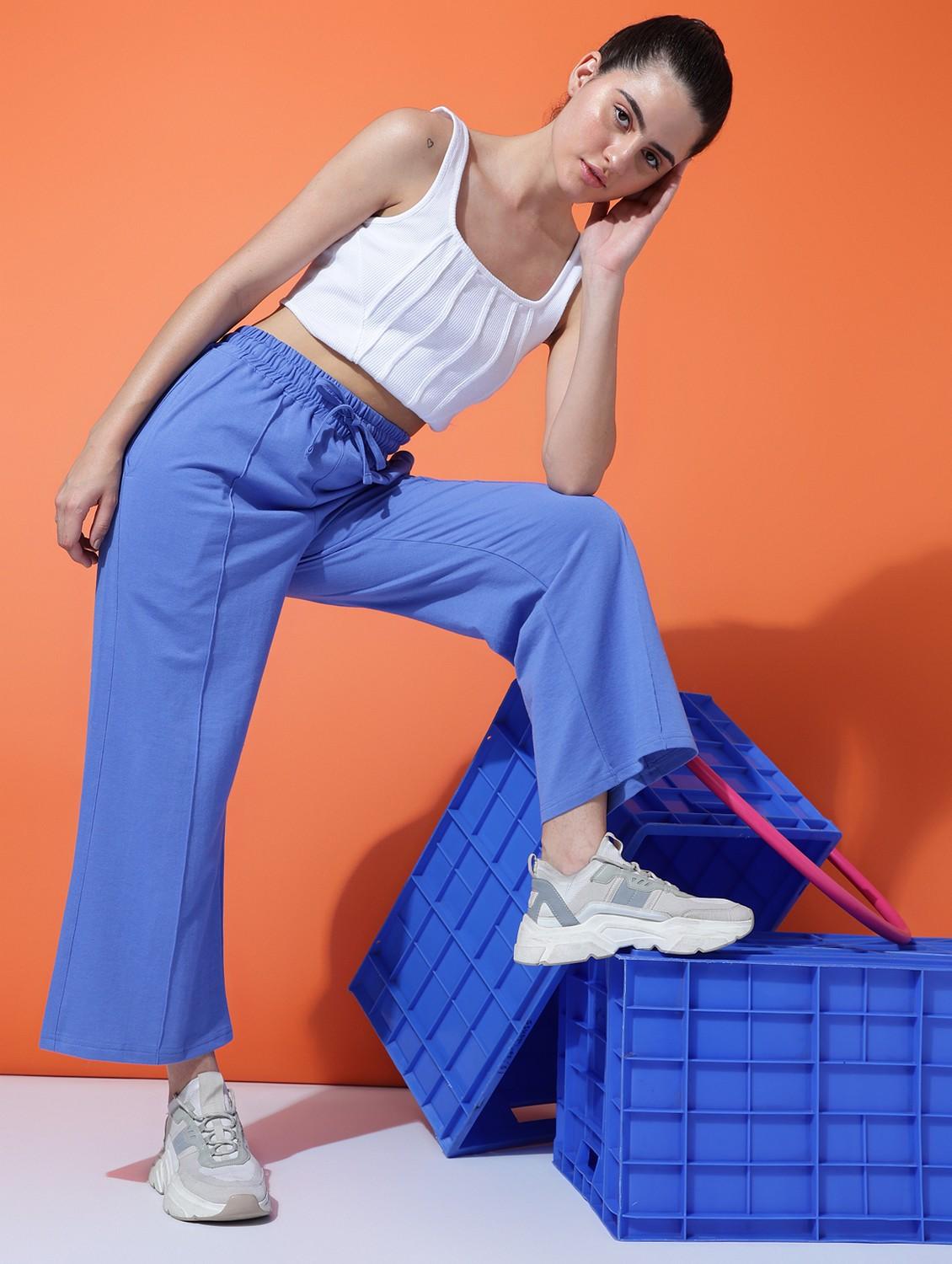 women solid mid rise track pant - 21762304 - Standard Image - 3