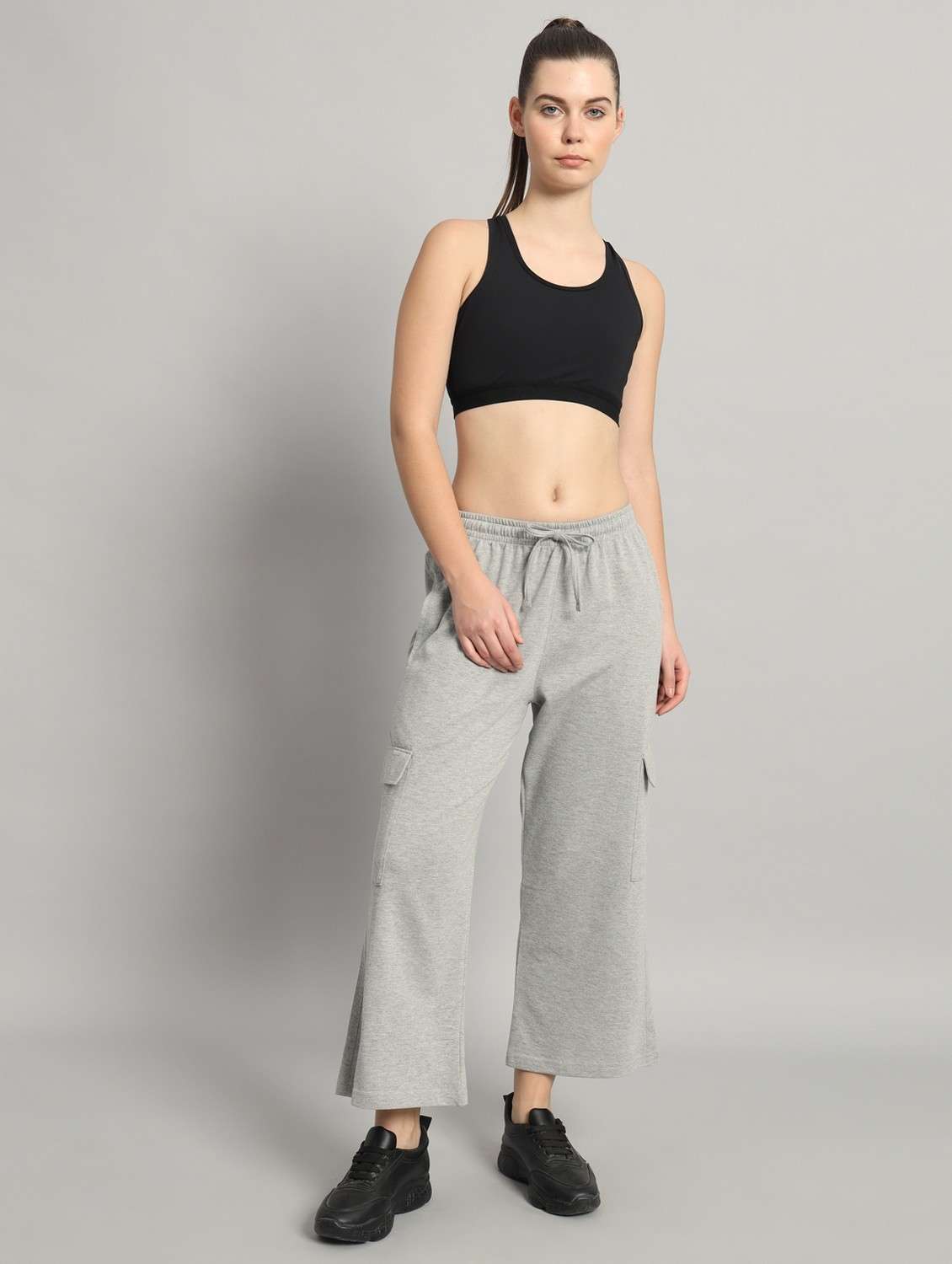 women solid mid rise cargo - 21762306 -  Standard Image - 3