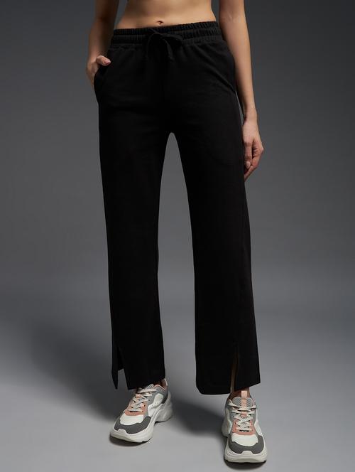 women solid mid rise track pant - 21762315 -  Standard Image - 0