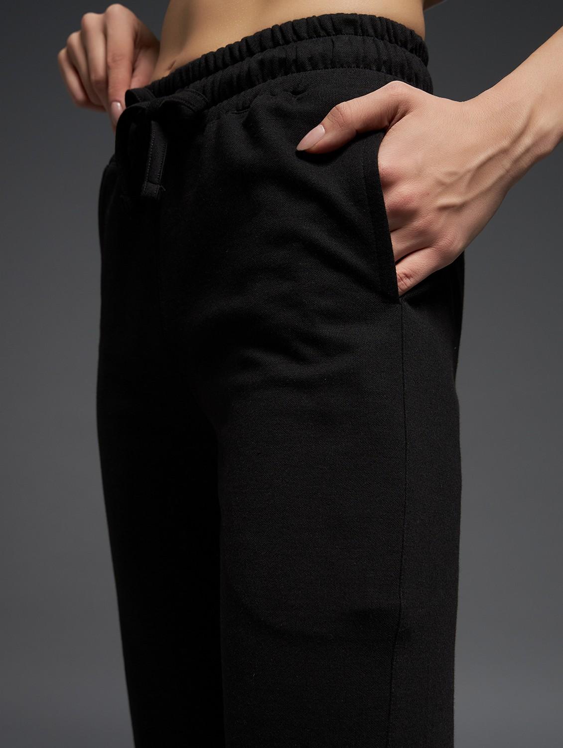 women solid mid rise track pant - 21762315 - Standard Image - 3