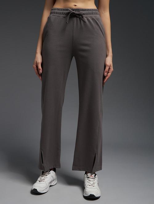 women solid mid rise track pant - 21762317 - Standard Image - 0