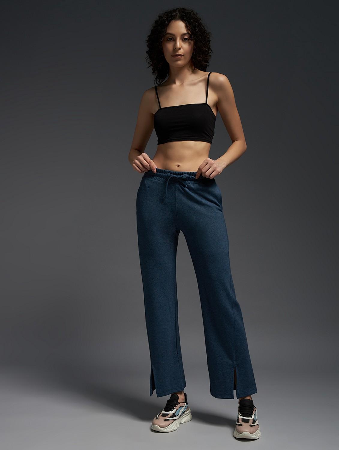 women solid mid rise track pant - 21762319 - Standard Image - 3