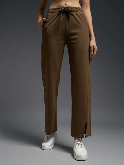 women solid mid rise track pant - 21762321 -  Standard Image - 0