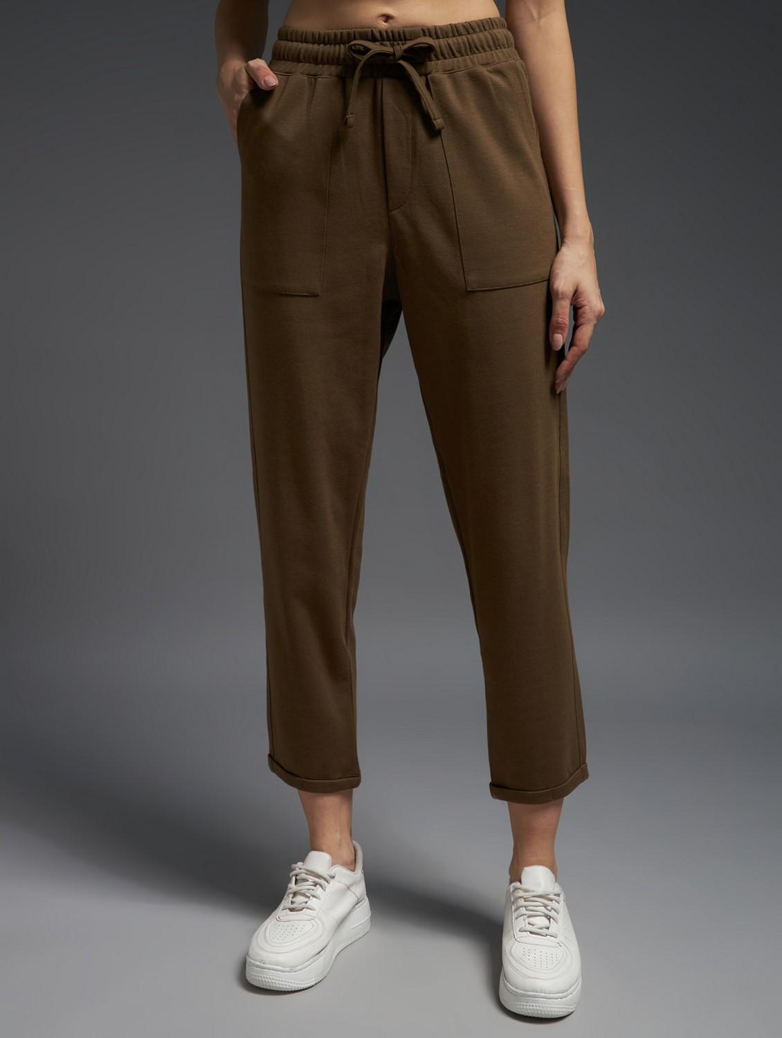 women solid mid rise track pant - 21762341 -  Zoom Image - 0