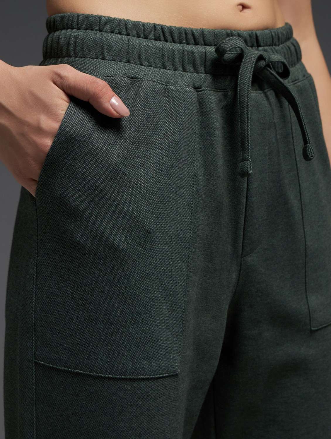 women solid mid rise track pant - 21762343 -  Standard Image - 5