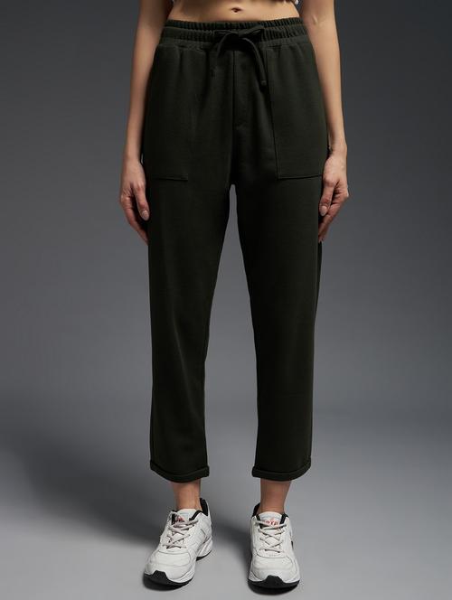 women solid mid rise track pant - 21762344 -  Standard Image - 0