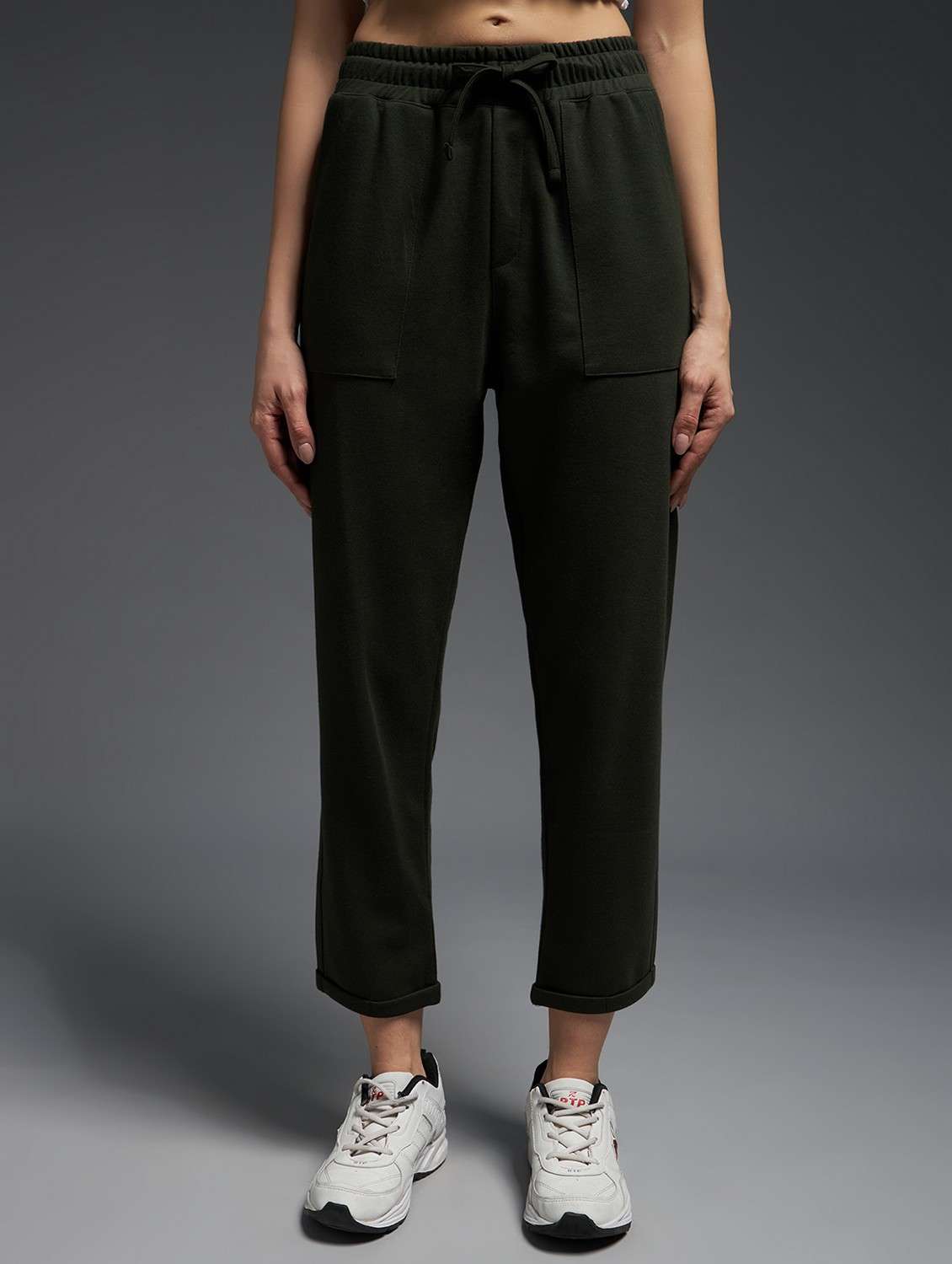 women solid mid rise track pant - 21762344 -  Zoom Image - 0