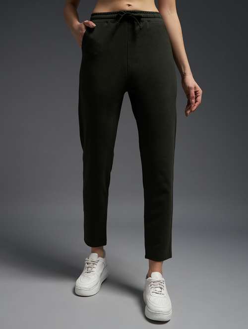 women solid mid rise track pant - 21762359 - Standard Image - 0
