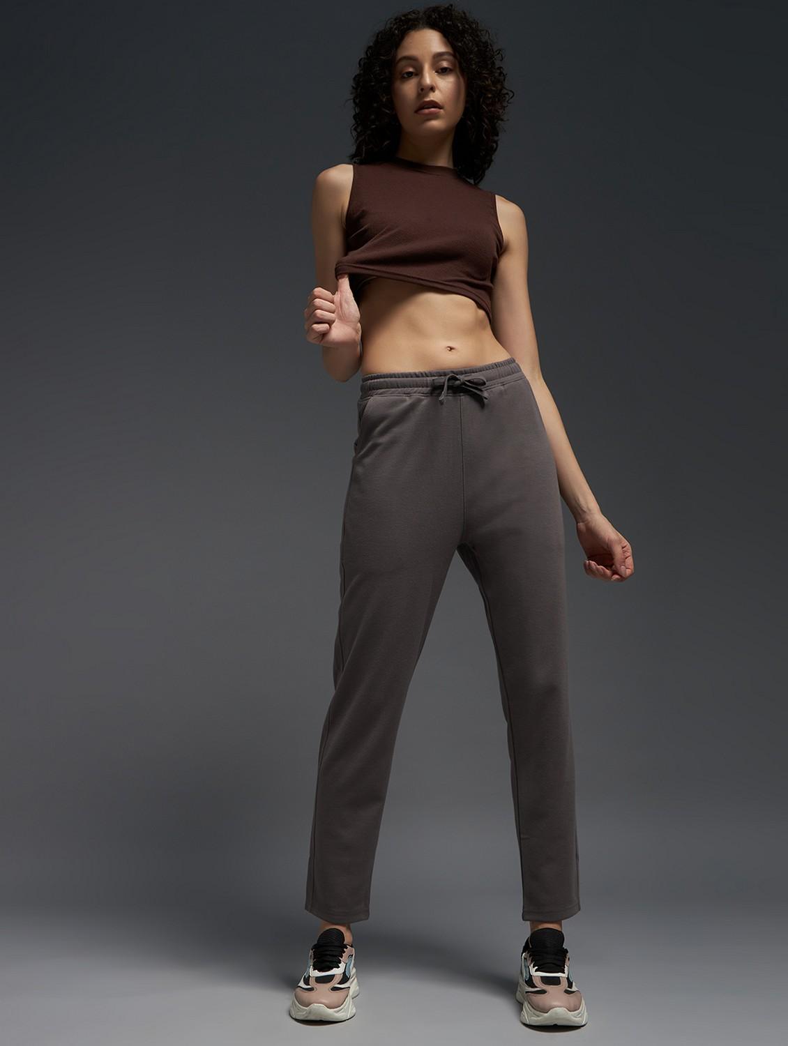 women solid mid rise track pant - 21762360 - Standard Image - 3