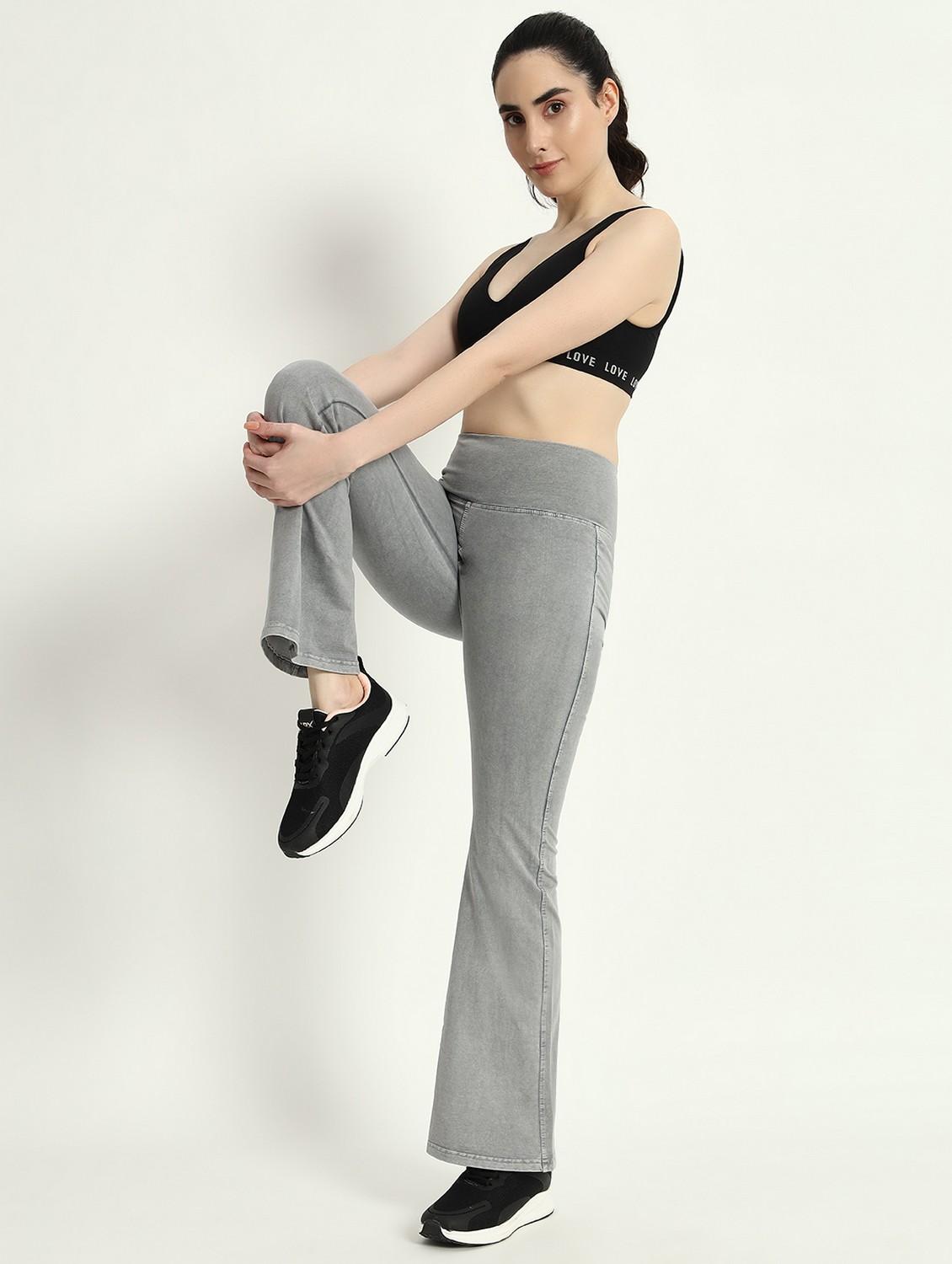 women solid high rise bootcut yoga pant - 21762363 - Standard Image - 3