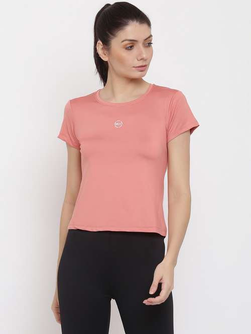 women solid round neck short sleeves t-shirt - 21762366 - Standard Image - 0