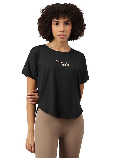 women printed dri-fit high low sports t-shirt - 21762382 - Standard Image - 0