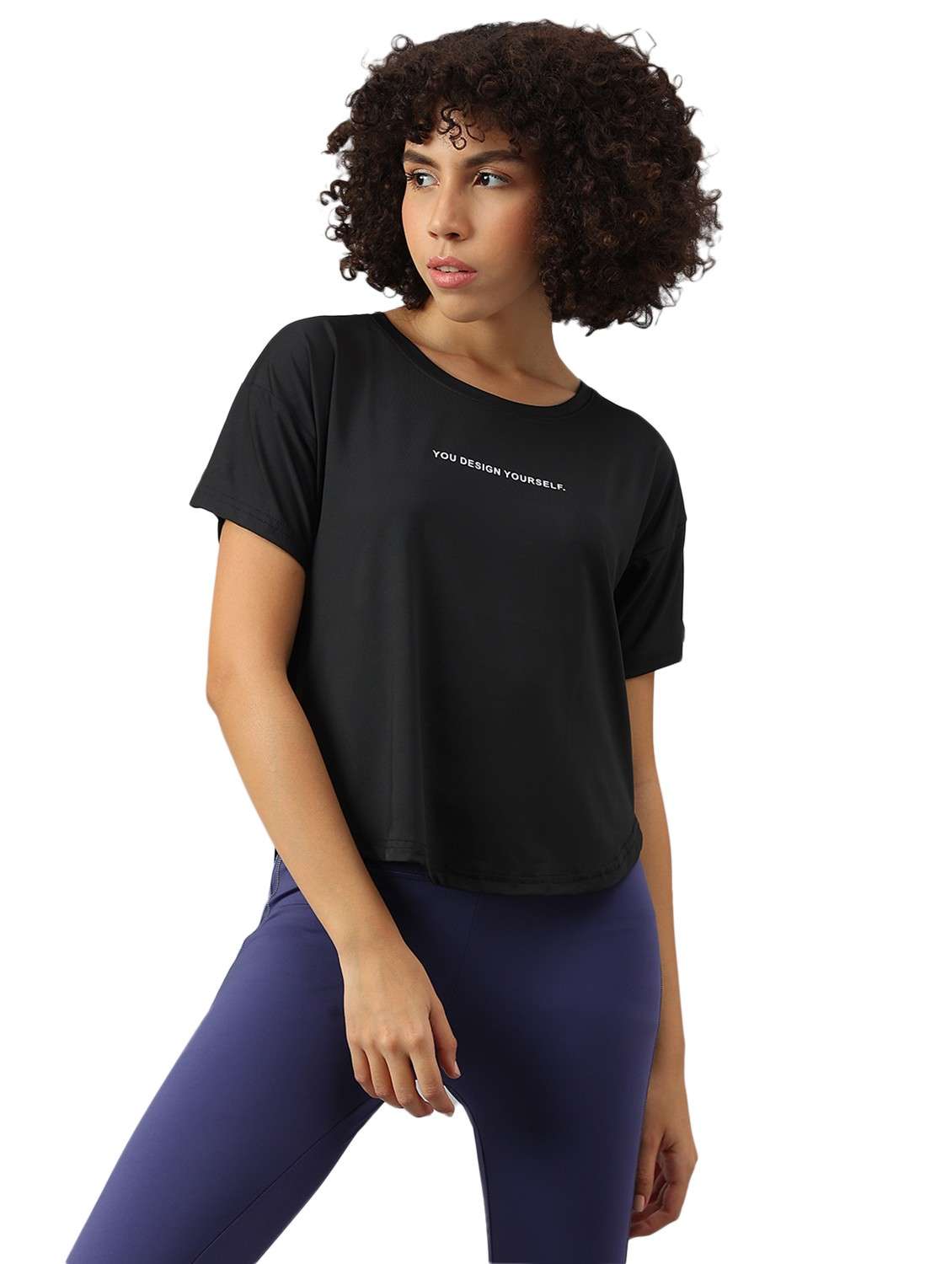 women printed dri-fit high low sports t-shirt - 21762388 -  Zoom Image - 0
