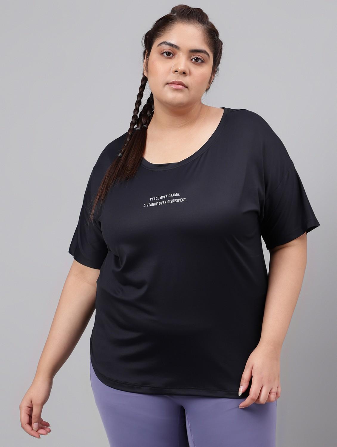women plus size printed dri-fit sports t-shirt