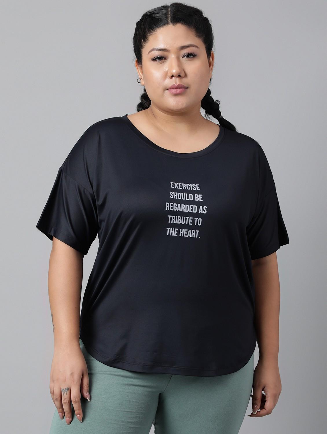 women plus size printed dri-fit sports t-shirt - 21762439 - Zoom Image - 0