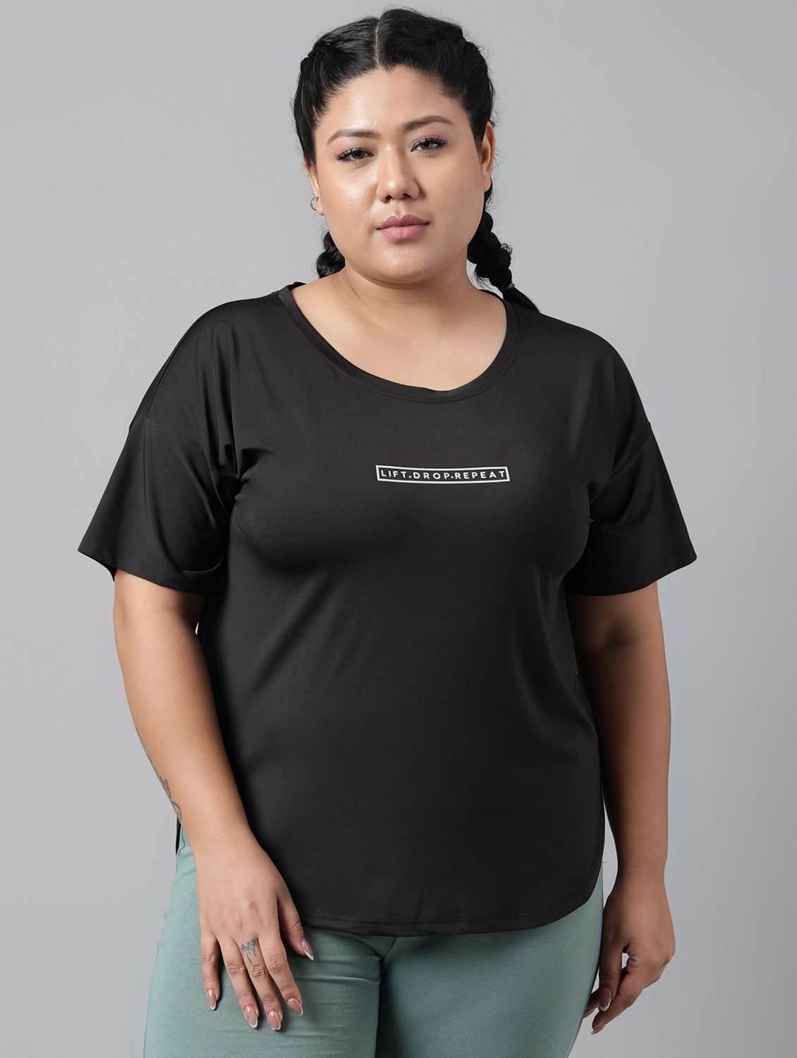 women plus size printed dri-fit sports t-shirt - 21762440 -  Zoom Image - 0