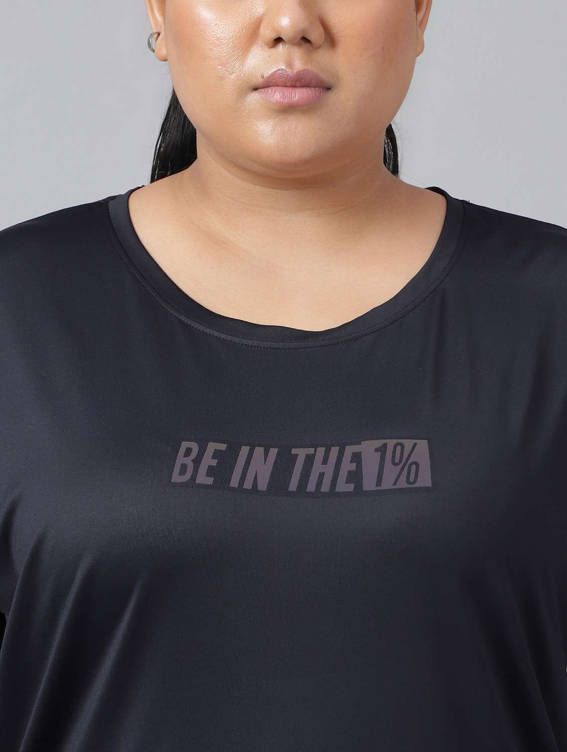 women black typographic round neck t-shirt - 21762460 -  Standard Image - 5