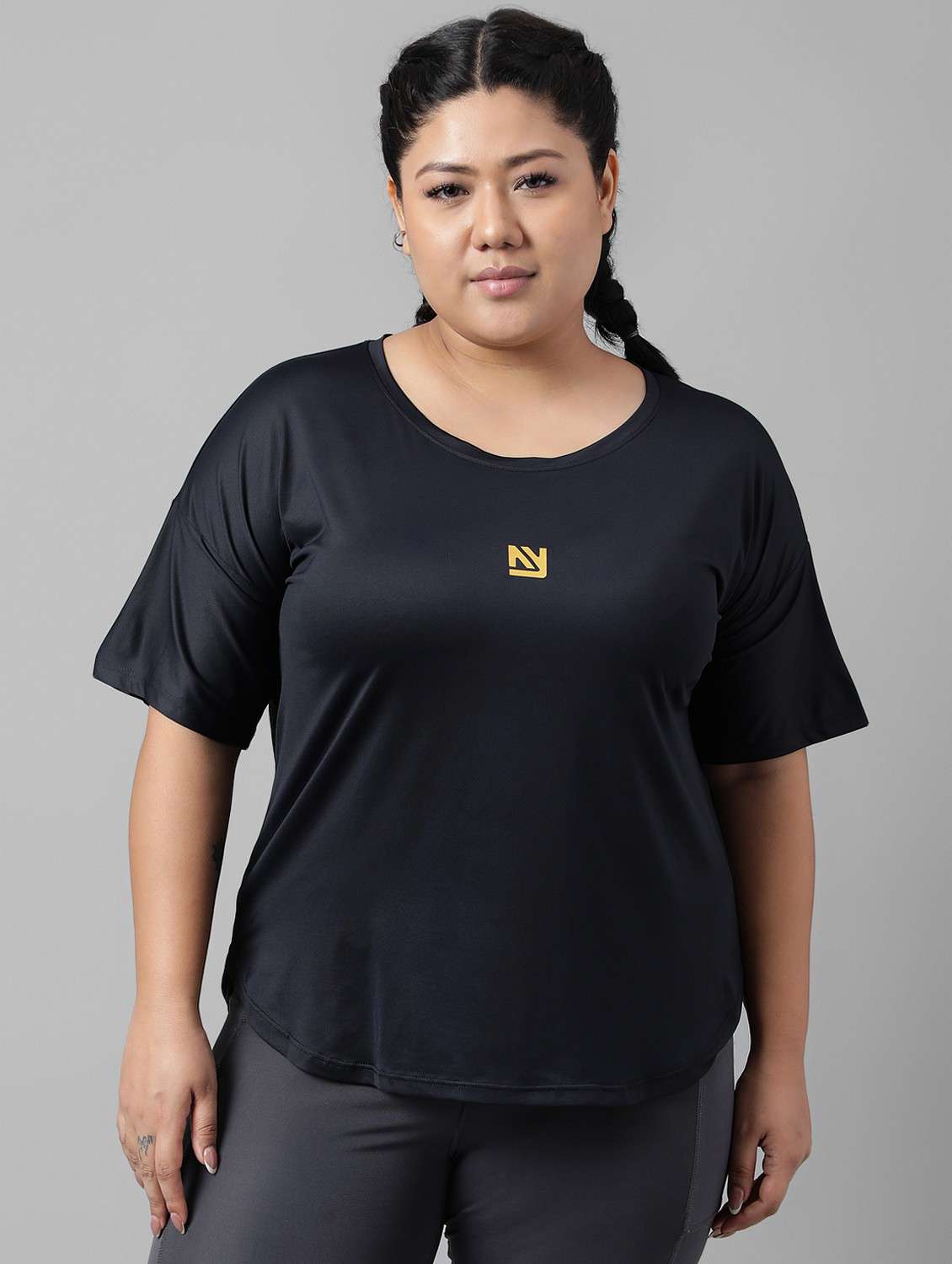 women plus size printed dri-fit sports t-shirt