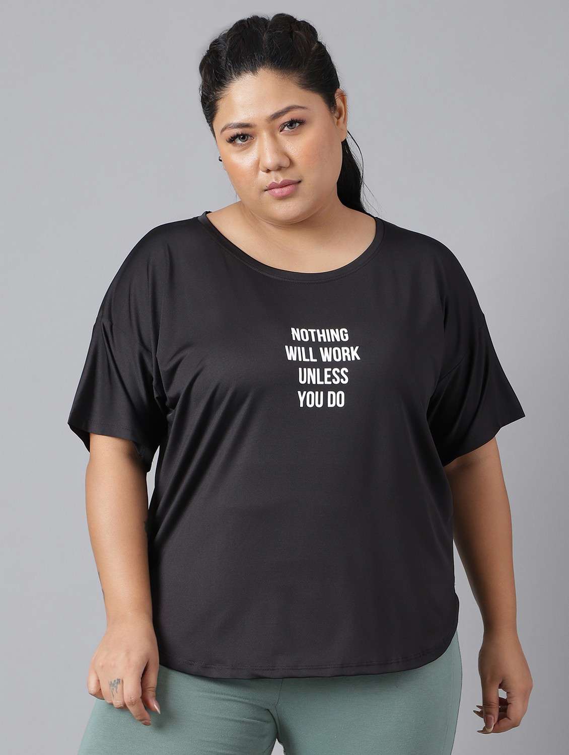 women plus size printed dri-fit sports t-shirt - 21762487 -  Zoom Image - 0