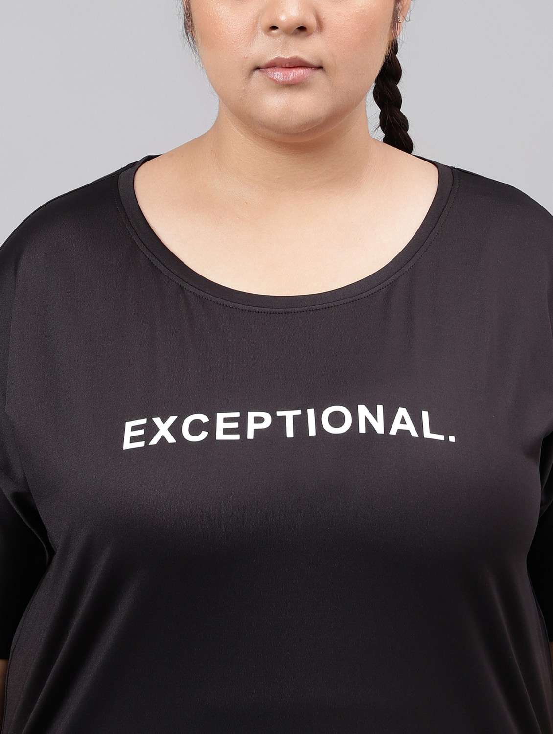 women black typographic round neck t-shirt - 21762488 -  Standard Image - 5